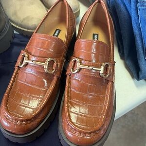 Brown nine west loafers